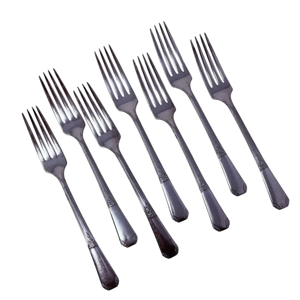 7 Dinner Forks Fork Rio Silverplate Flatware 1939 Oneida Replacement Silverware